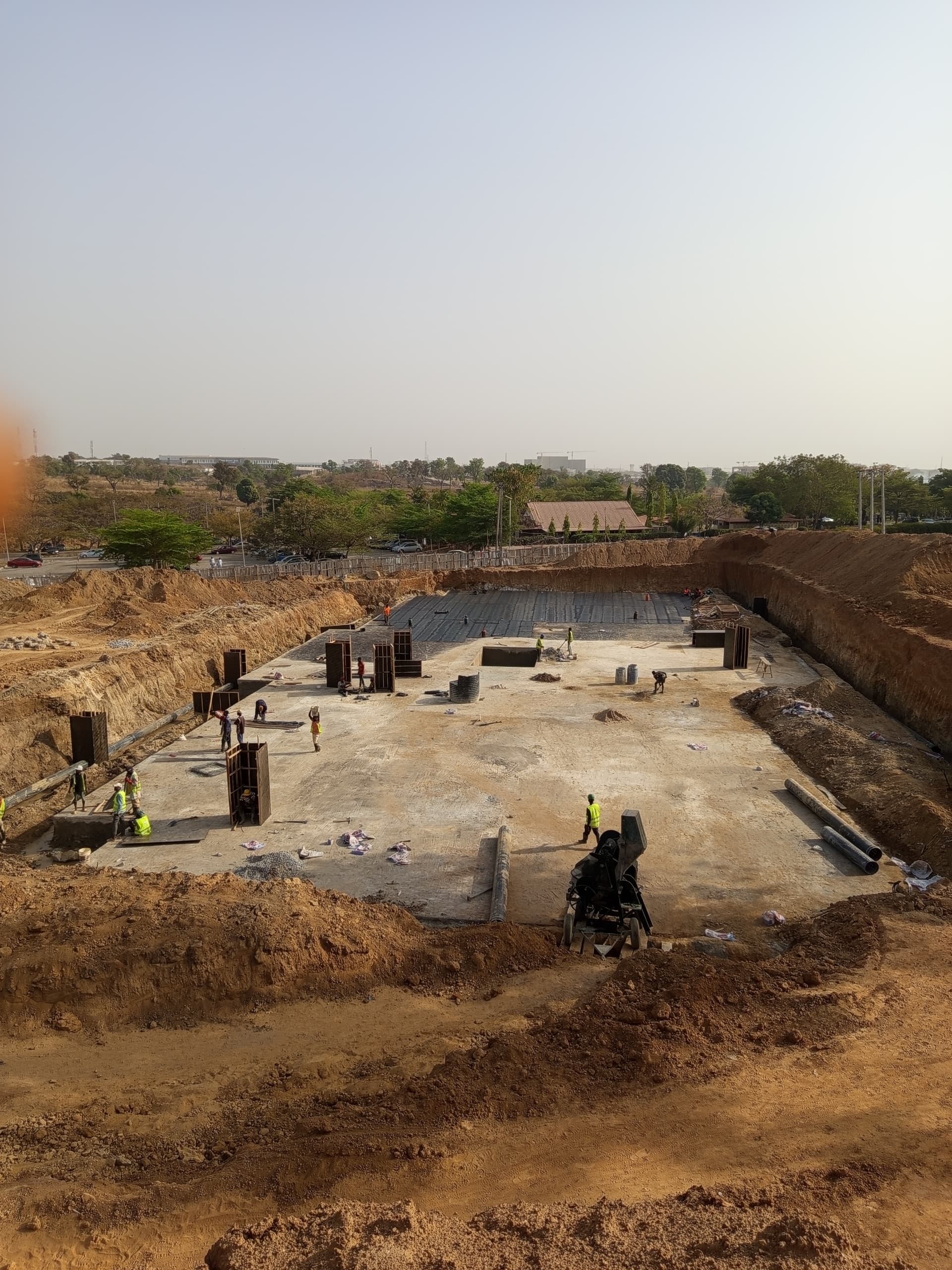 Excavation and formwork laid out at the site
